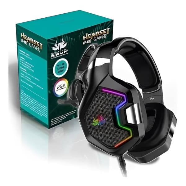 Fone De Ouvido Headset Gamer 7.1 Usb P2 Led Rgb KP-489 * N-TEK